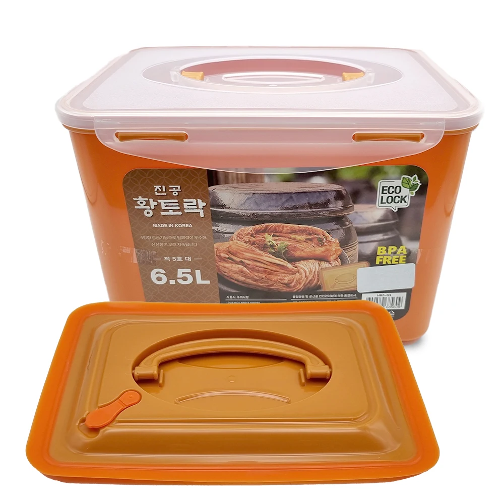 Yellow Torak Kimchi Pong No. 5 6.5L pickled sealed container with pressing plate