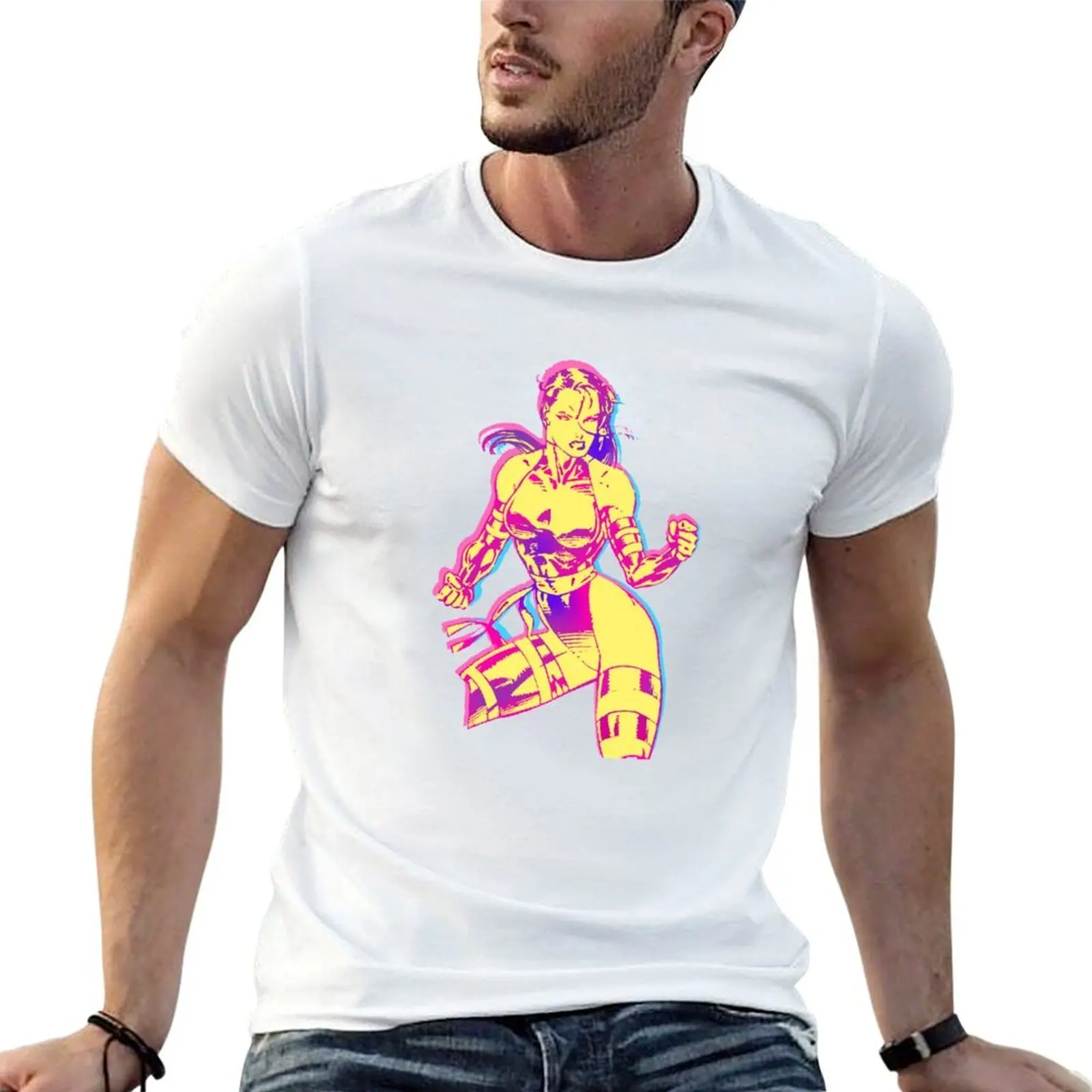 Camiseta Retro Jim Lee X-Men Psylocke de los años 90, camisetas divertidas, camisetas de humor oscuro para hombre, camisetas informales para hombre, camiseta de algodón
