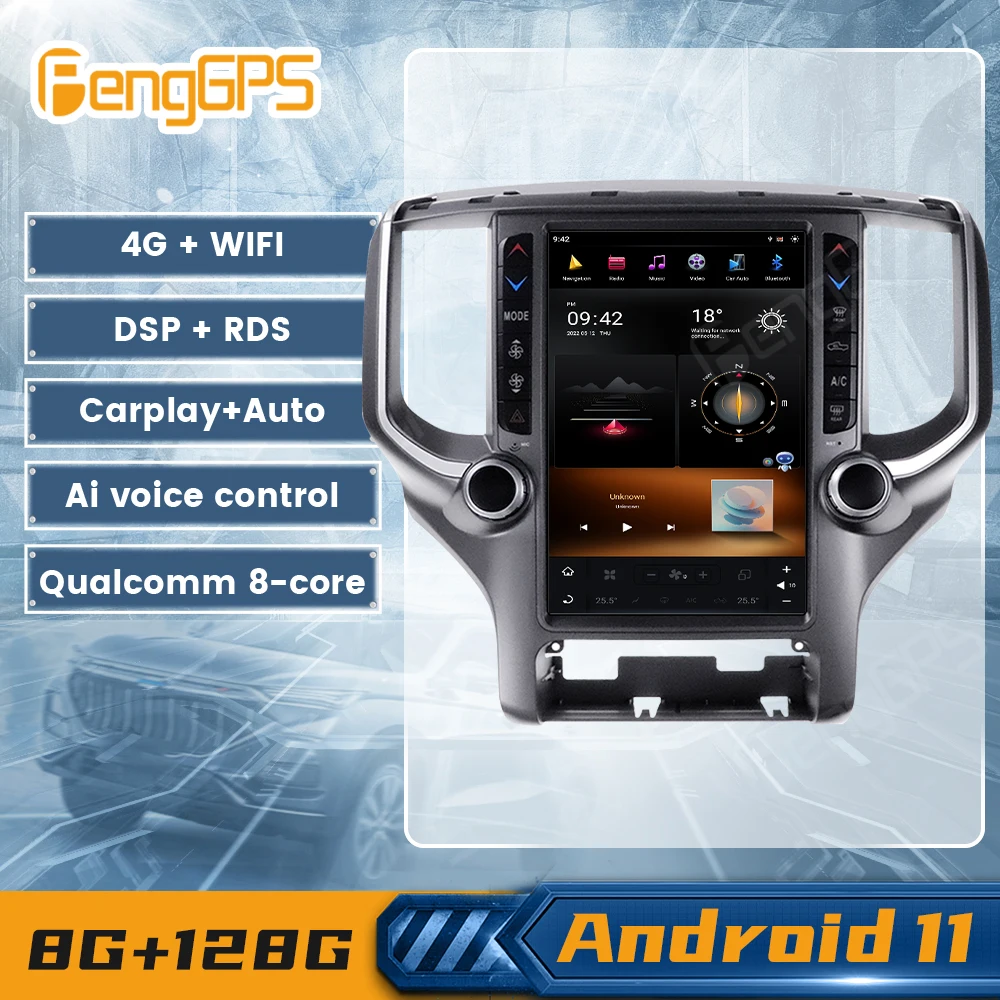 

Car DVD Player For Dodge RAM 1500 2018-2020 Car Stereo Android Radio IPS Touchscreen Multimedia Headunit Carplay GPS Navigation