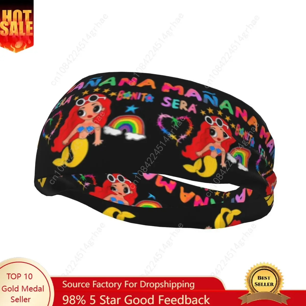 

Karol G Manana Sera Bonito Sweatband Elastic Running Sweat Headband Non Slip Hair Bandages Gym Fitness Yoga Hair Sweat Bands