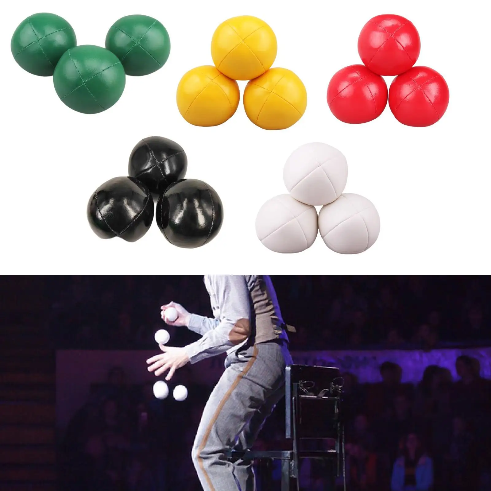 3Pcs Juggling Balls Acrobatics Toss Ball for Entertainment Backyard Activity
