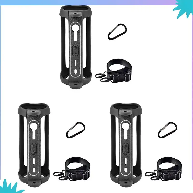 Abzw 3x para flip 6 caso capa saco de armazenamento de áudio com alça de ombro mosquetão viagem carregando saco de armazenamento protetor