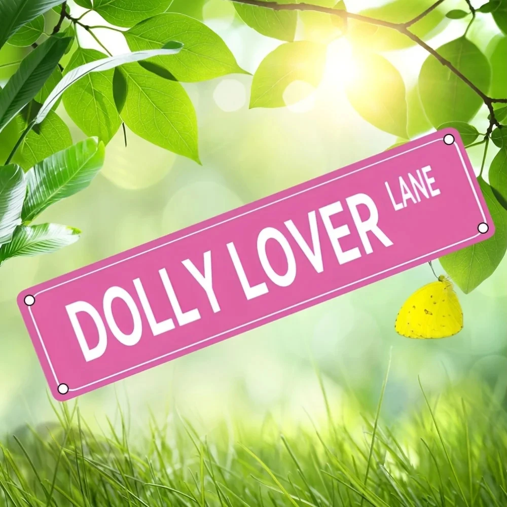 Dolly Enthusiast Vintage Aluminum Wall Sign, Decorative Sign with English Text, Rustic Pink Metal Sign, Suitable for Home, Room