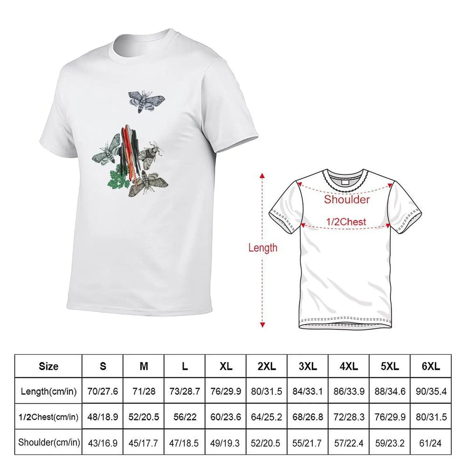 Moths and rocks. T-Shirt man t shirt summer men t shirt cotton 100% t shirts for man slim fit T-shirt