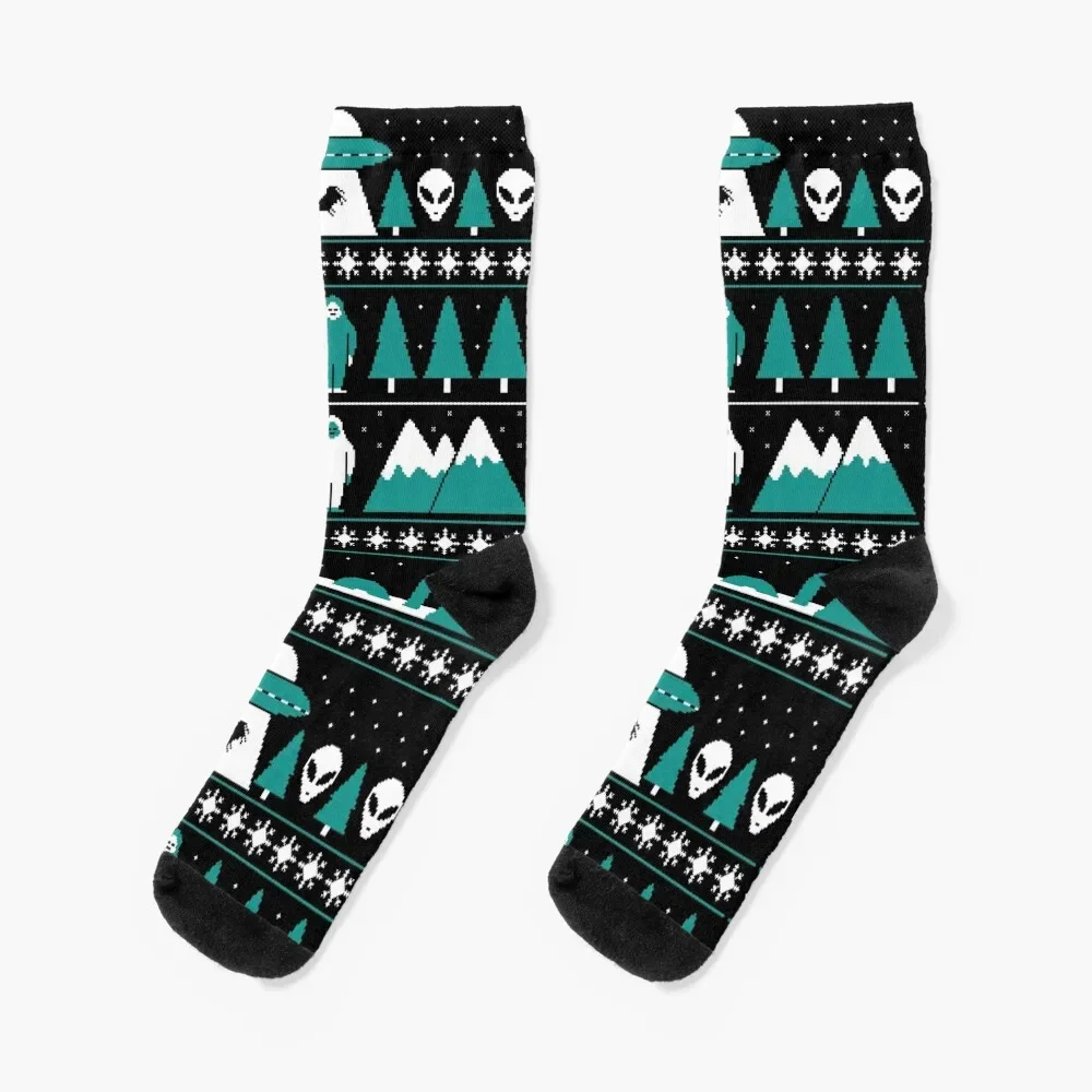

Paranormal Christmas Sweater Socks Antiskid soccer fashionable winter Socks For Girls Men's