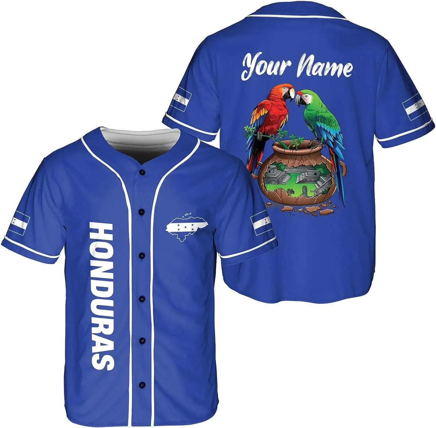 Custom Name Honduras Flag Badge Baseball Jersey Men\'s Women\'s Short Sleeve Jersey Men\'s Streetwear Short Sleeve Sports T-shirt