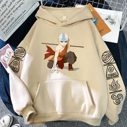 Hot Anime Avatar The Last Airbender Aang Fighting Graphic Printed Hooded Men Women Plus Size Hoodies Harajuku Unisex Sweatshirt