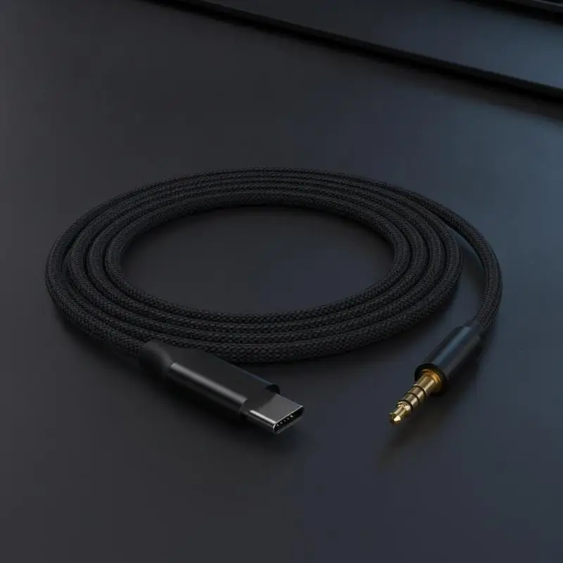 USB C To 35mm AUX Audio Cable Built In DAC Type C To AUX Adapter For USB C Phones Car AUX Speakers