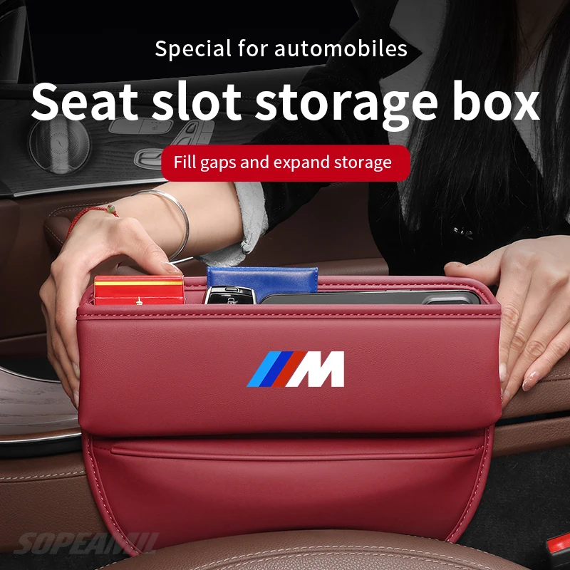 BMW M X1 X3 X4 X5 X6 X7 F10 F15 F25 F30 E36 E39 E46 E60 E87 E90 Car Seat Crevice Storage Box Seat Gap Slot Organizer Accessories