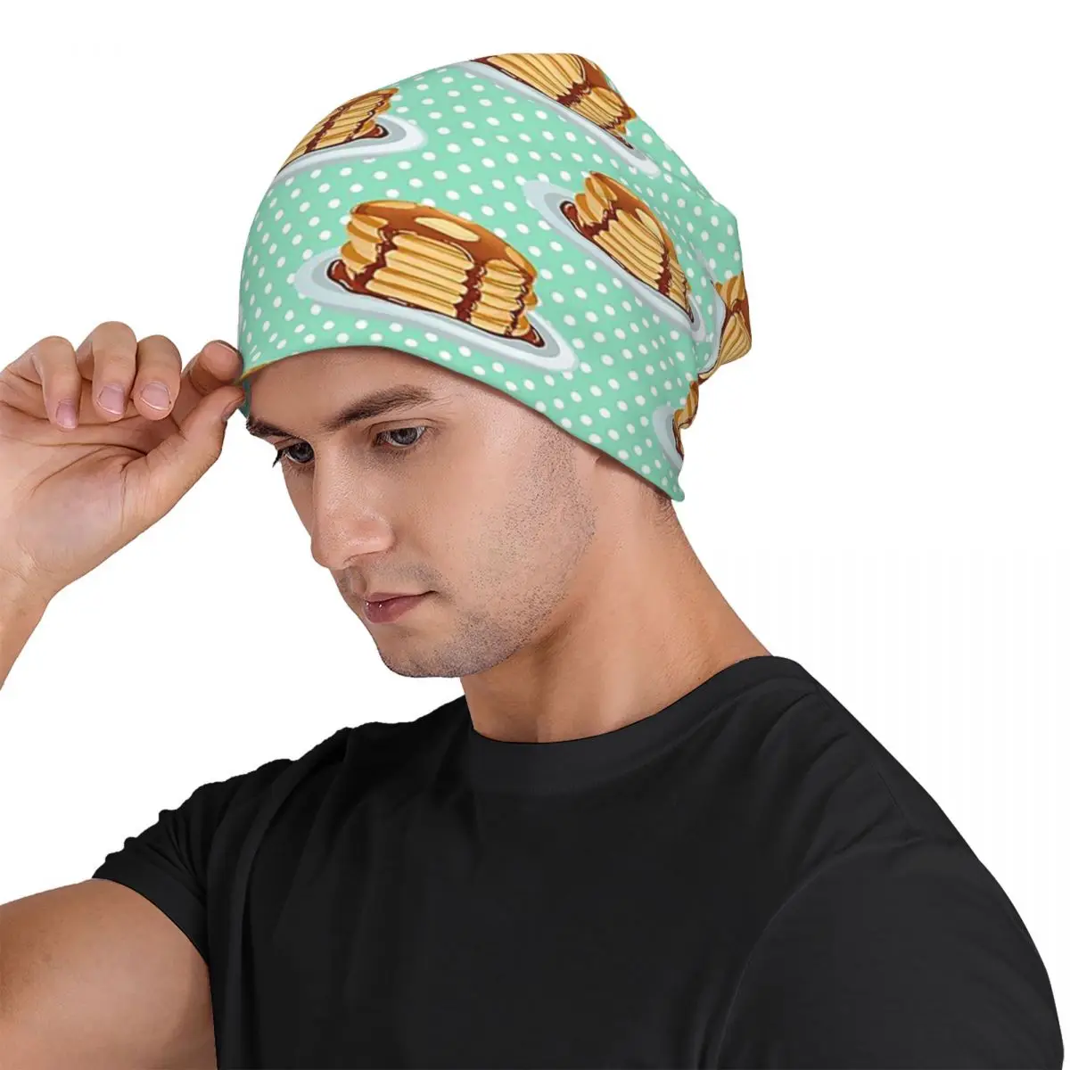 Pancakes With Maple Syrup Pattern Men Women Adult Beanies Caps Knitting Bonnet Hat Warm Hip Hop Autumn Winter Skullies Hats
