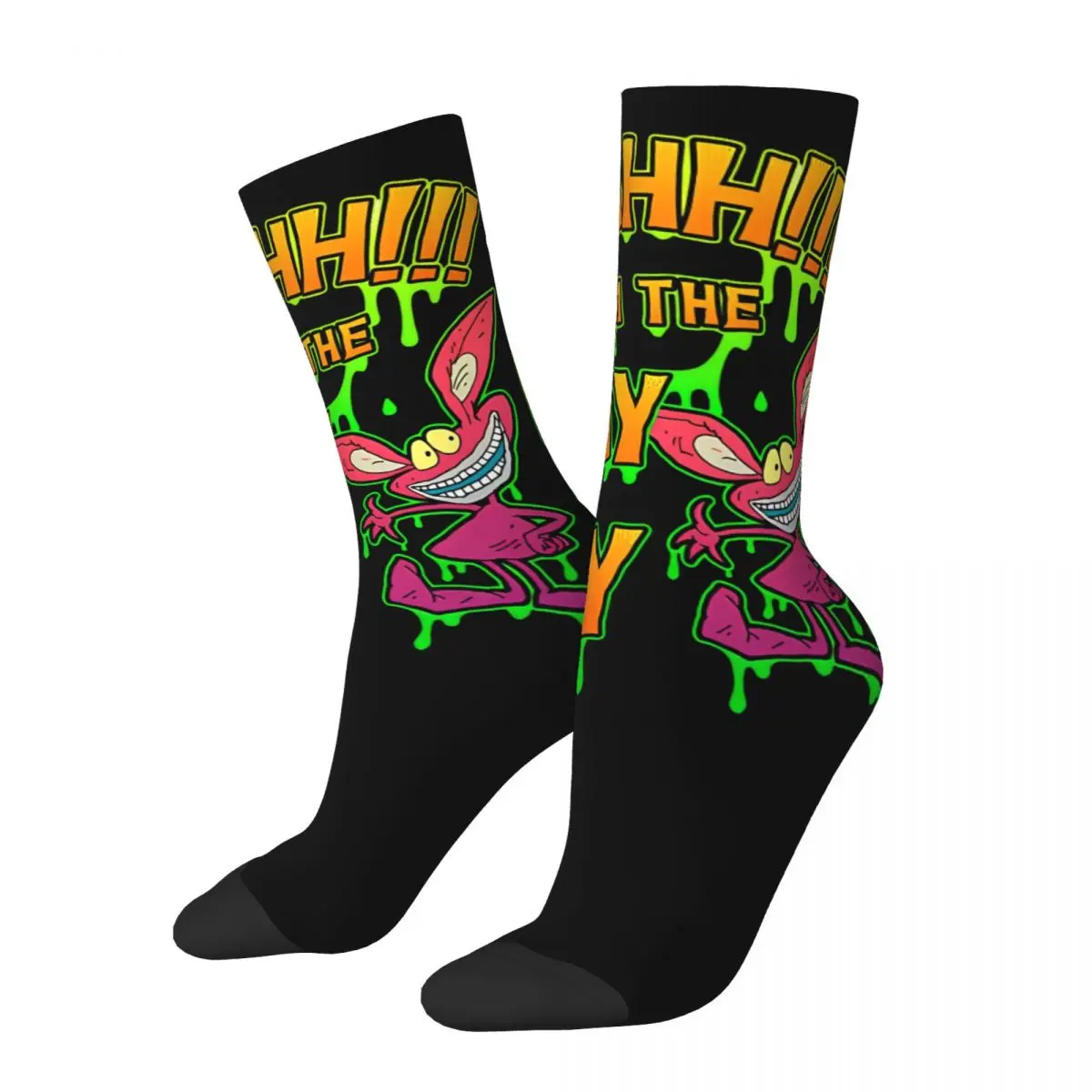 

Hip Hop Vintage Zzz Crazy Men's compression Socks Unisex Aaahh!!! Real Monsters Harajuku Seamless Printed Funny Novelty