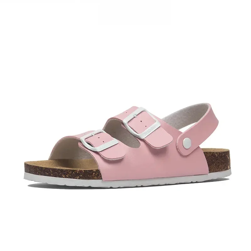 

14 Style New Summer Beach Cork Sandals Men Casual Outside Non-slip Black White Double Buckle Sandalias Shoe Plus Size 35-45