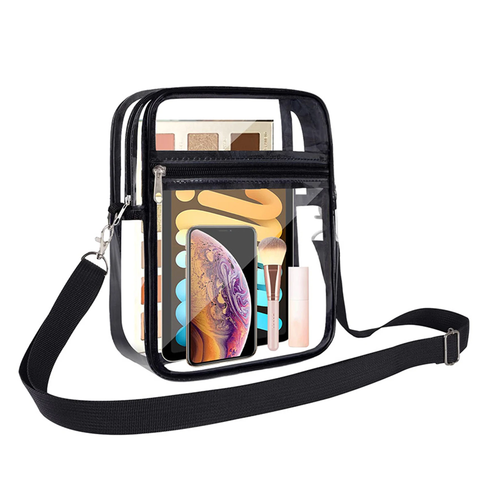 

Fashion Shoulder Crossbody Bag Women Pvc Clear Waterproof Wash Bags Sports Travel Shopping Storage Tote Shoulder Phone Bag