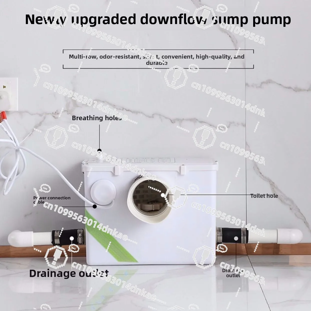 

Electric Toilet Household Basement Rear Row Lifting Integrated Wall Drain Sewer Crushing