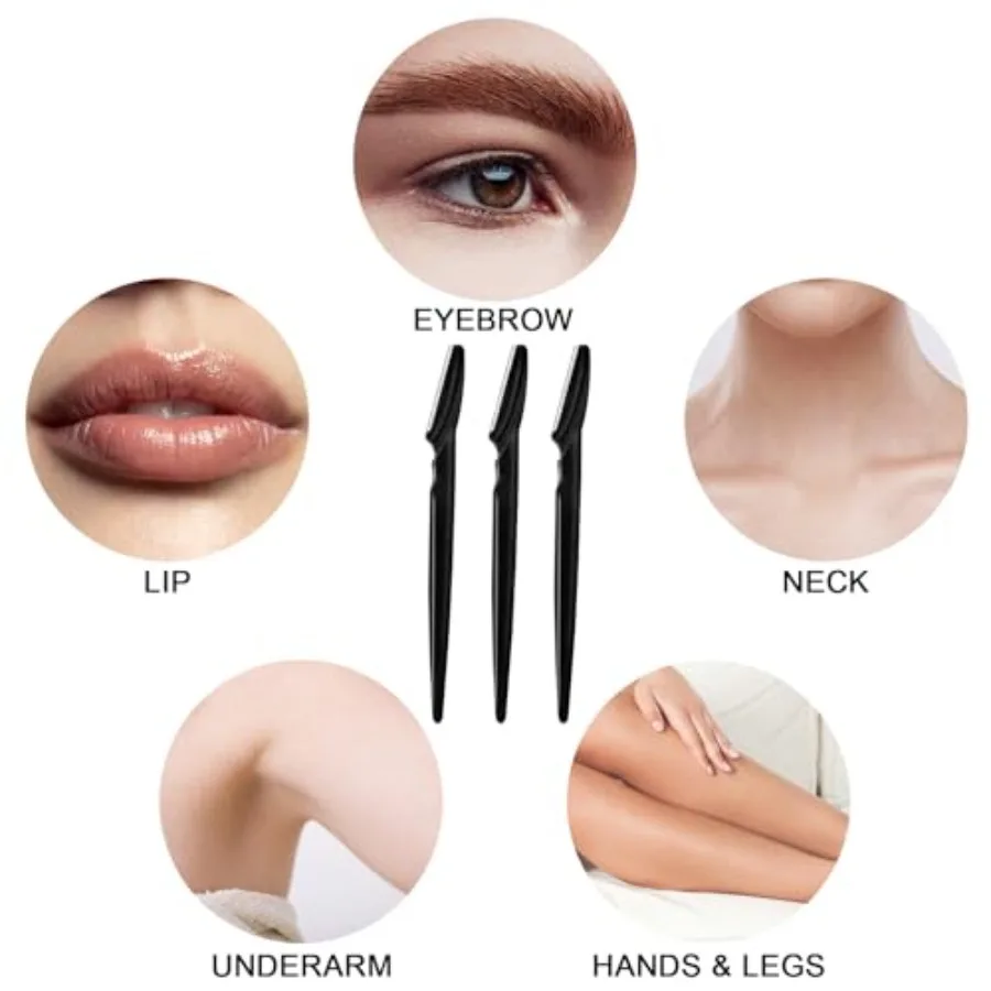 12 Pcs Eyebrow Razors, Face Razors Multipurpose, Exfoliating Dermaplaning Tools, Eyebrow Trimmers Shaver with Protective Cover,