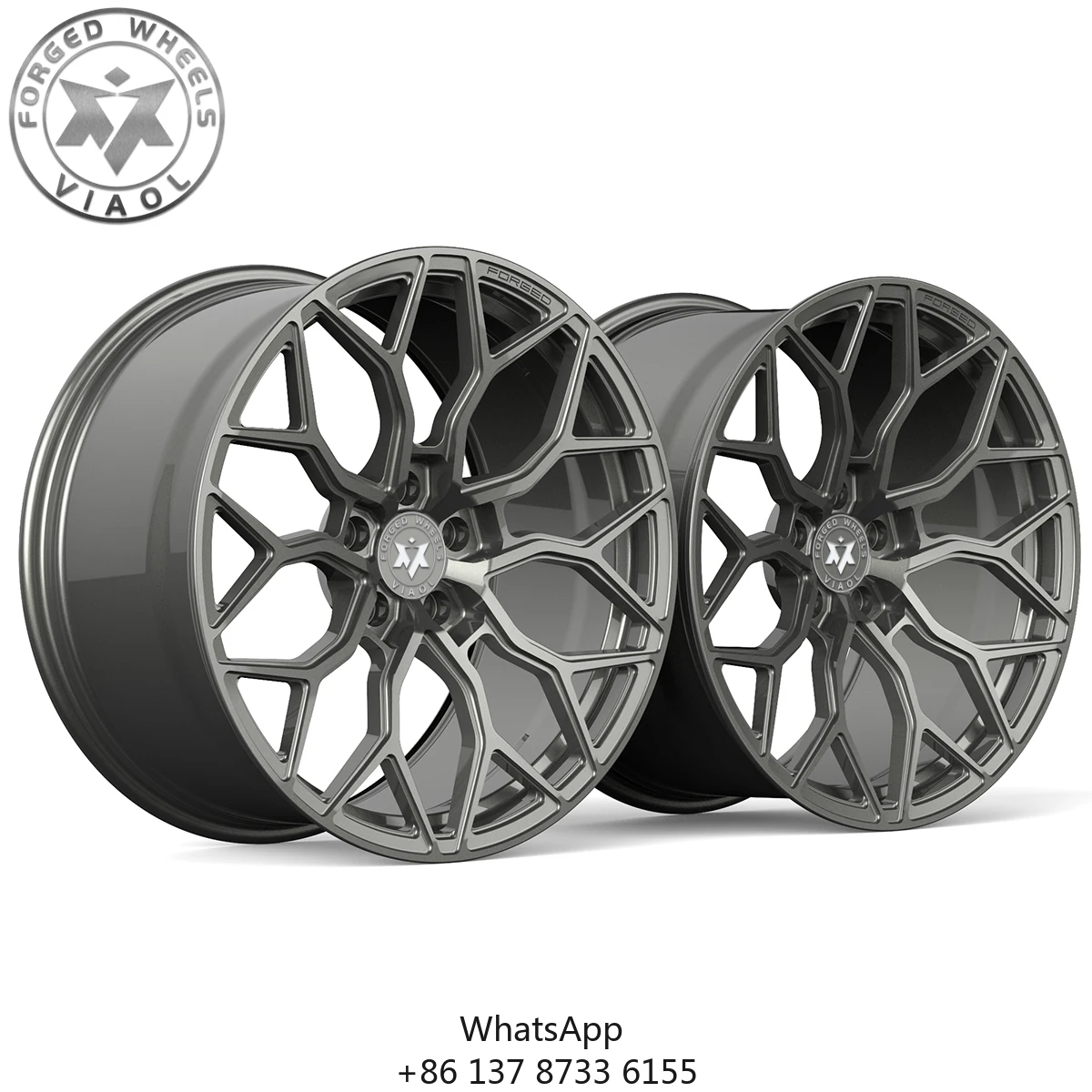 New Viaol 18-22 Inch Grey Aluminum Alloy Deep Dish Forged Two-Piece 5x120/5x114.3 Compatible Passenger Cars Rims