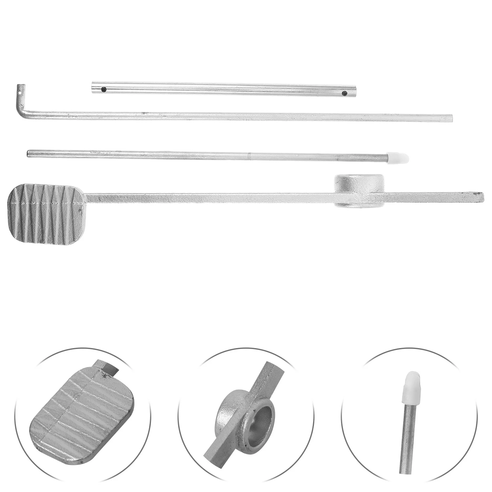 

1 Set Outdoor Trash Can Metal Foot Pedal Hands-Free Garbage Bin Lid Opener For Large Bins Easy Install Waste Disposal Solution