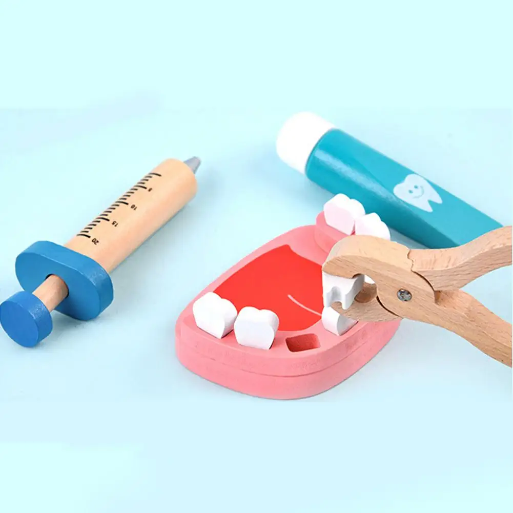 Casa da gioco per bambini Giocattoli educativi Giocattoli da dottore per bambini Set Kit da gioco in legno per bambini Set di giocattoli da dottore di simulazione Gioco di finzione