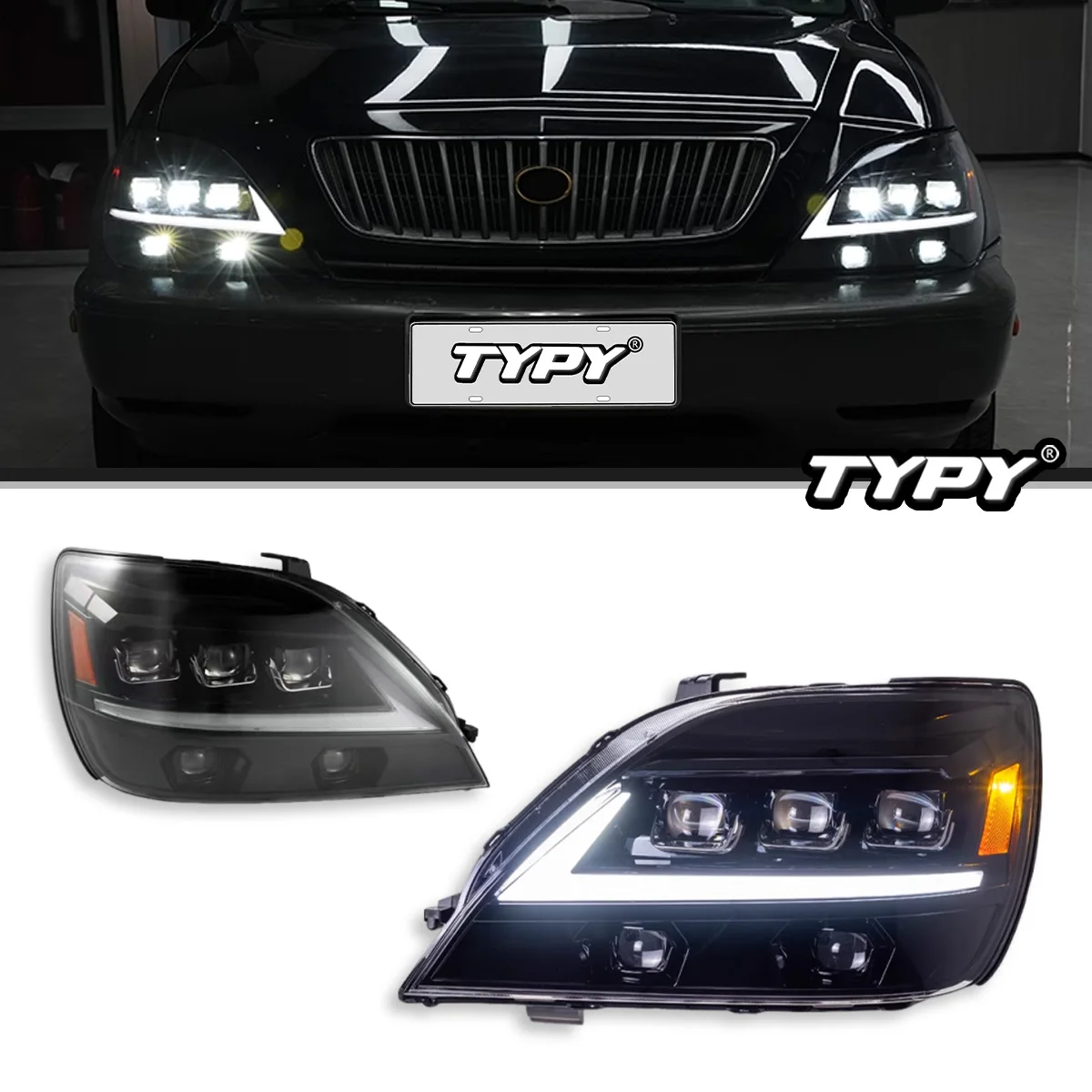 

Автомобильные фары для Lexus RX, задний фонарь 1998-2002, обновление, модифицированный для нового DRL, динамический светодиодный указатель поворота