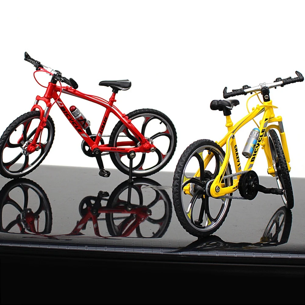 Mini Alloy Finger Bicycle Model Racing Toy Creative Simulation Metal Mountain Bike Set Collection Toys for Boys,Blue