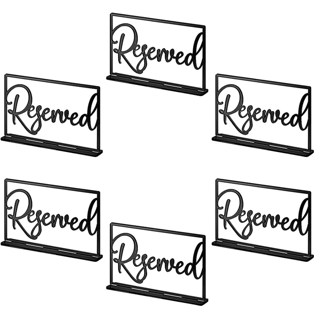 

6pcs Wedding Reserved Seating Signs Table Reception Office Decorations Stylish Acrylic Chairs Sign Beautiful Practical