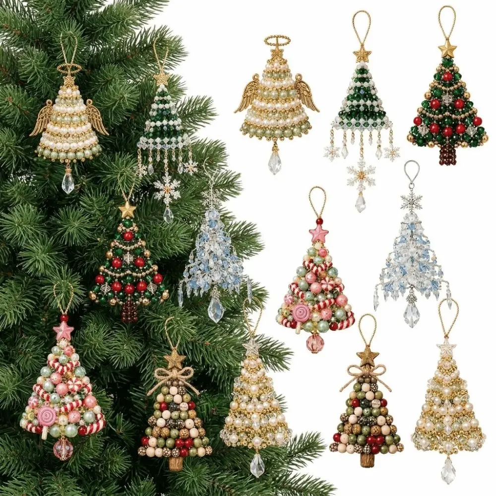 Langlebiges DIY-Weihnachtsbaum-Ornament-Set, Perlen-Hänge-Set, Bastelset, Ornament-Kit, festliche Weihnachtsaktivität