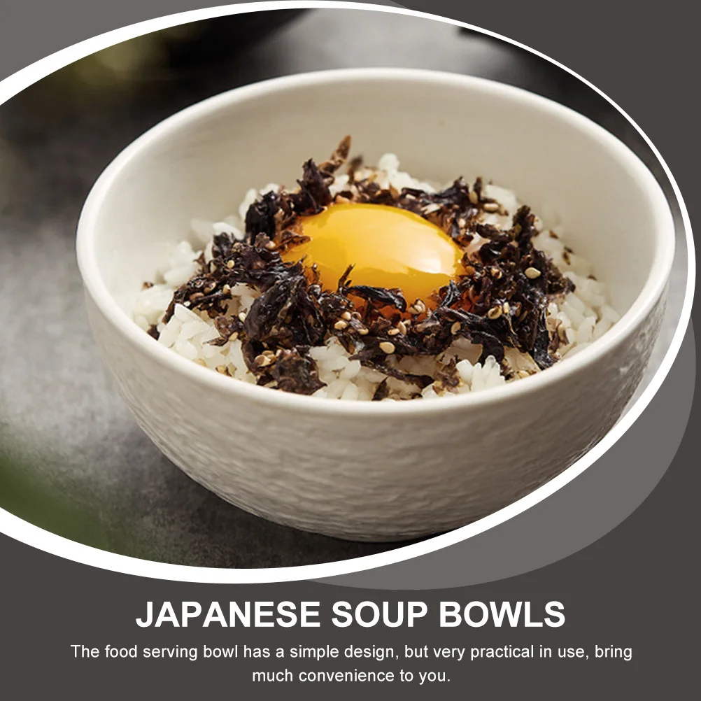 

4Pcs Ceramic Bowls Smooth Hightemperature Firing Convenient Serving Noodle Soup Rice Salad Fruit Home Kitchen Supplies