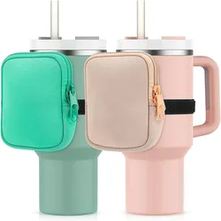Water Bottle Pouch For Tumbler Coin Purse 40oz Car Sippy Double Pocket Handle Ice Bullion Cup Protective Cover Storage Bag