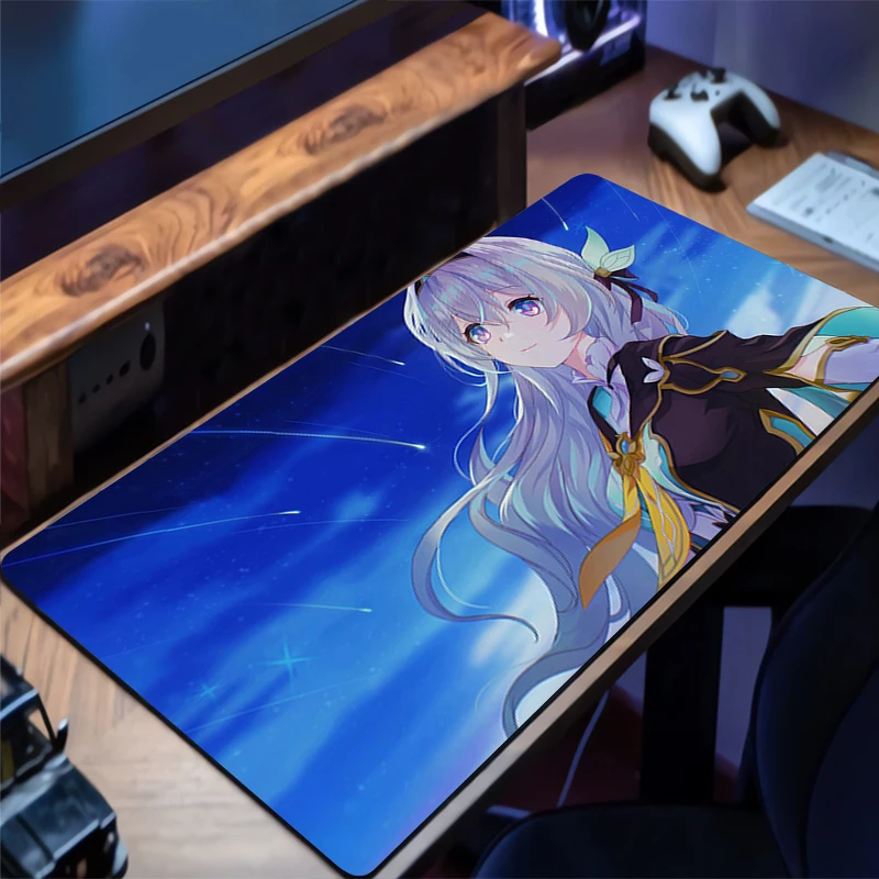 

Gaming Mouse Pad Anime Gamer Keyboard Pad Desk Mouse Mat Speed H-honkai Star Rail Firefly Rubber Cartoon Computer PC Mousepad