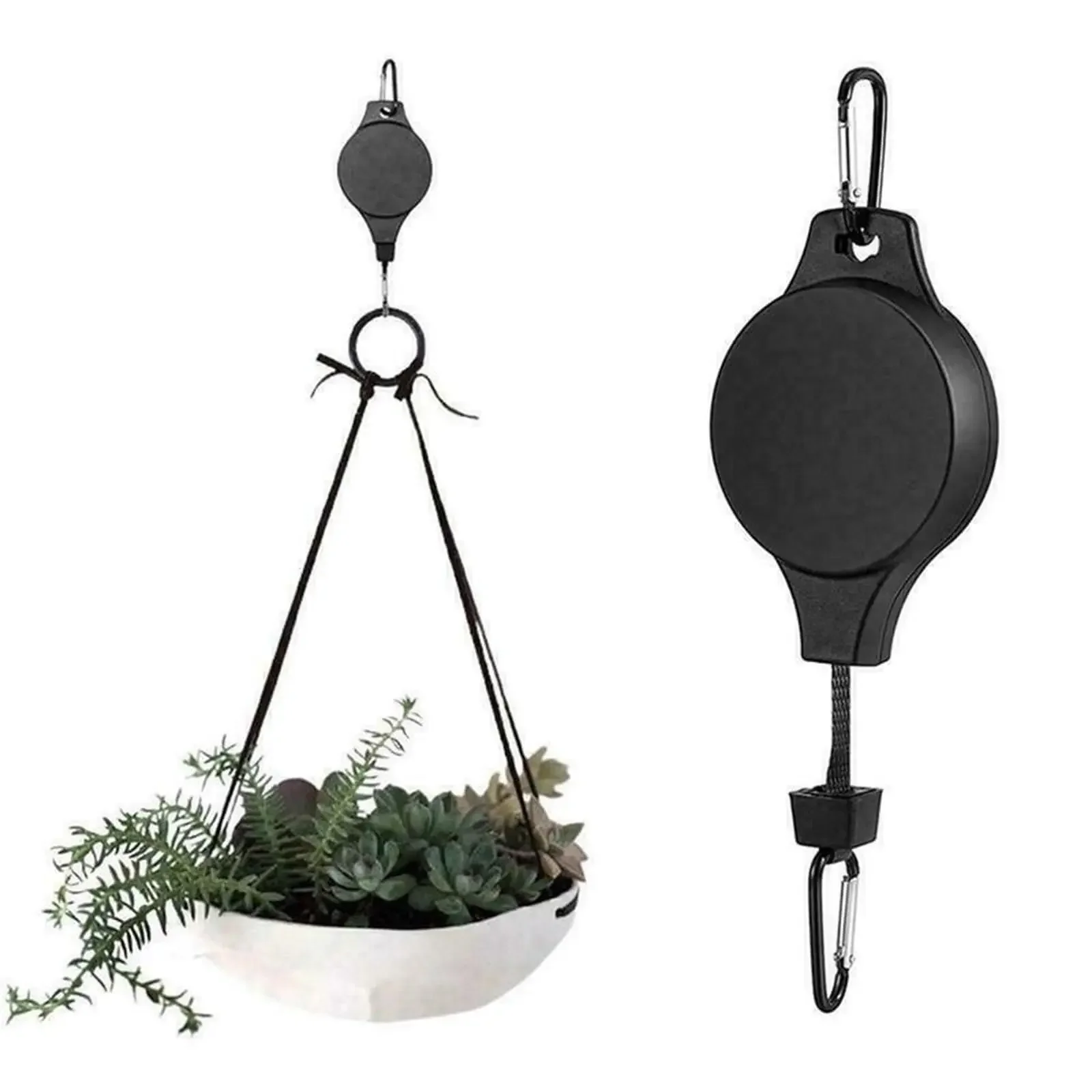 Heavy Duty Plant Hanger with Auto Lock Adjustable Hook Easy to Raise and Lower Plant Pulleys for Hanging Plants Indoor Outdoor