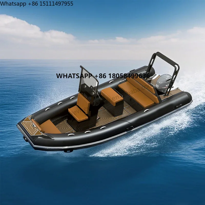 HF Hot Sale High Speed Rigid Inflatable Boat CE Certified Double Aluminum Hulled RIB 520 17ft Inflatable Tenders