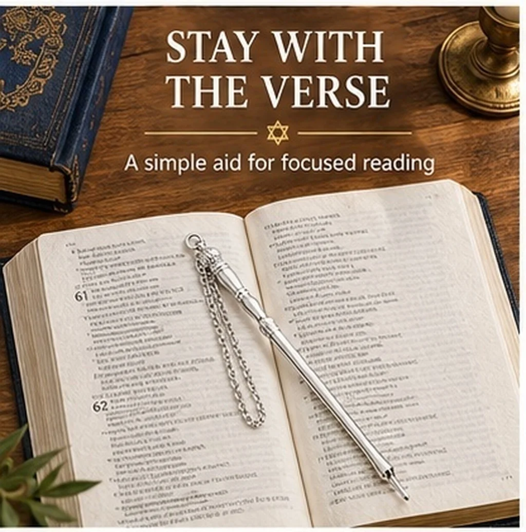Scripture Reading Pointer Pointer Tool with Chain Jewish Gift for Torah Study Elegant Bright Color Page Marker