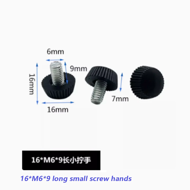 3/4/5/8/10/15/20/35Pcs M6 Black/white Round Head Handle Hand Screw Round Knurled Screw Plastic Tighten Bolt Nuts Knob