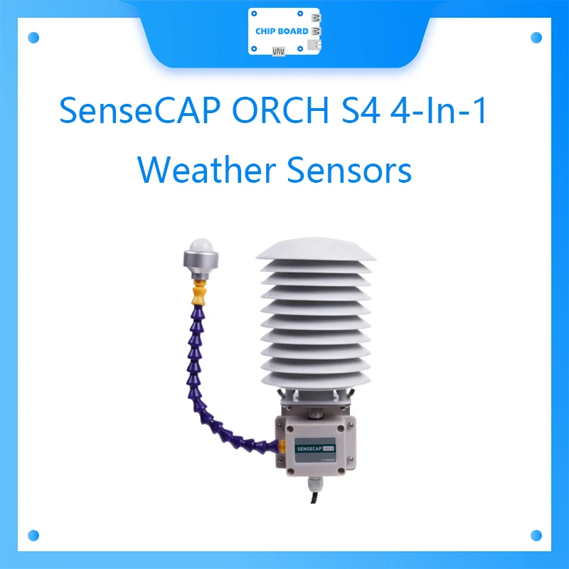 SenseCAP ORCH S4 4-In-1 Weather Sensors (A1A), Air Temperature/Humidity/Atmospheric Pressure/Light