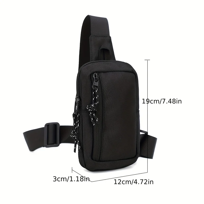 Casual Men Shoulder Chest Bag Nylon Waterproof Outdoor Sport Running Cycling Belt Bag Large Capacity Travel Phone Pouch Bags