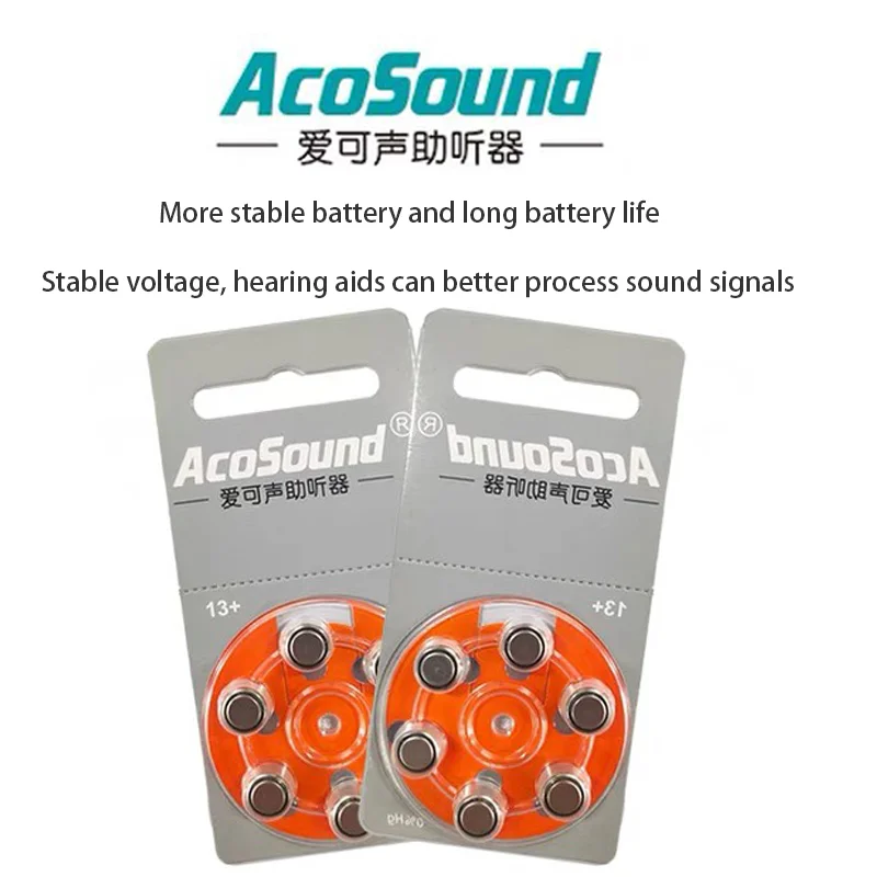 AcoSound EXTRA Zinc Air 5 PCS Performance Hearing Aid Batteries A312 A675 A13 A10 For BTE CIC RIC OE Hearing Aids Free Shipping