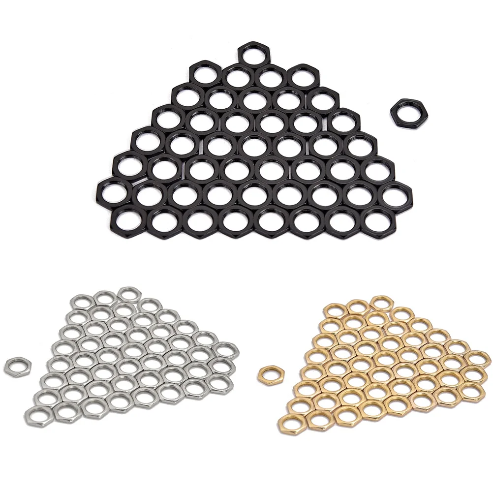 

50Pcs Replacement Guitar Jack Nut 8Mm Thin Zinc Alloy Nut for Electric Guitar Bass Socket Fit Most Instrument Models Black