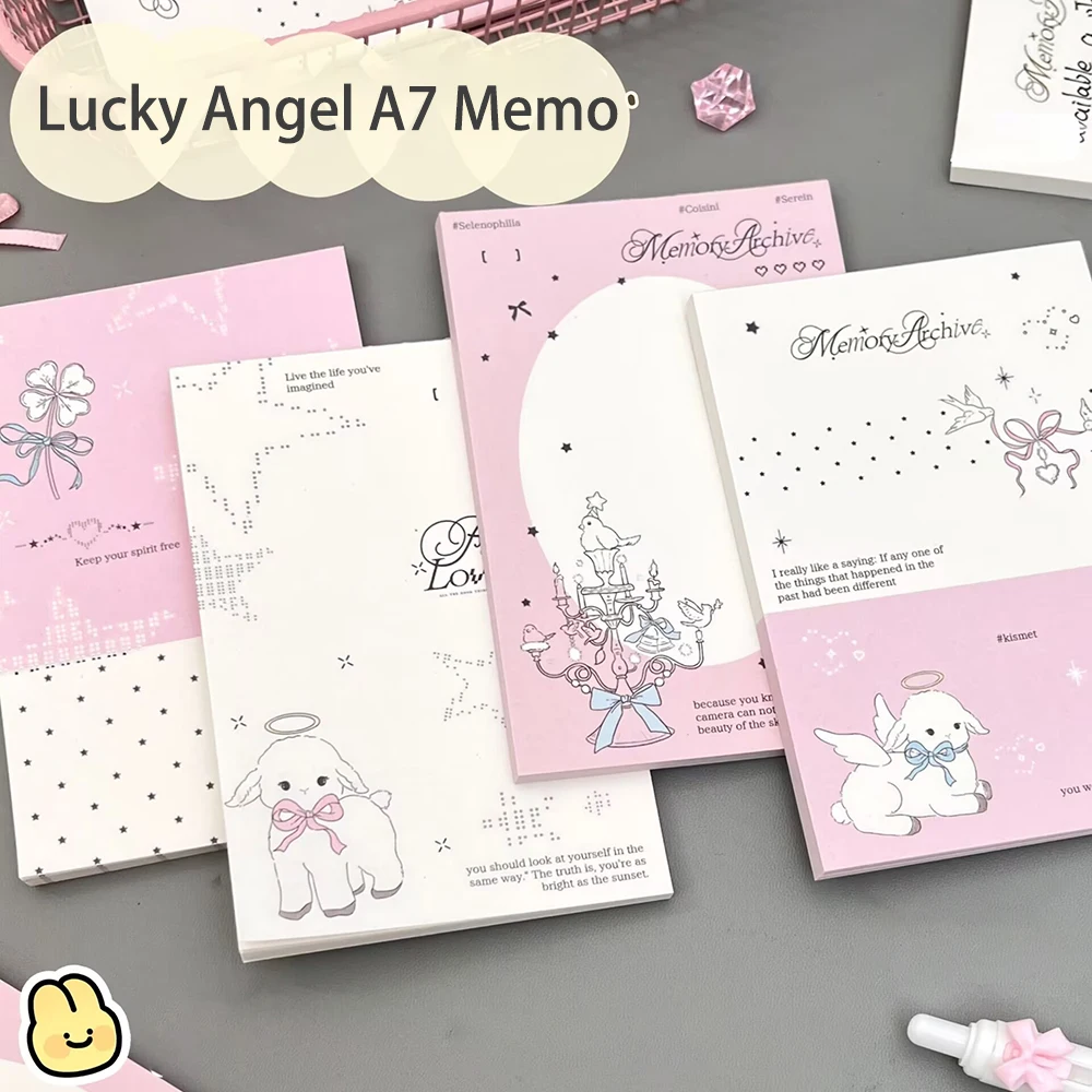 50 Sheets Lucky Angel A7 Memo Notebook Can Be Torn, Non Stick, Portable Memo Pad, and Portable Notebook