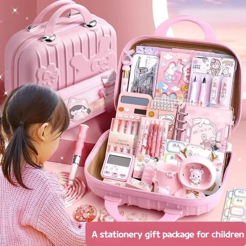 Elementary School Stationery Set Gift Box Children's Christmas Gift Big Gift Bag Cute Girl Creative Learning Stationery Supplies