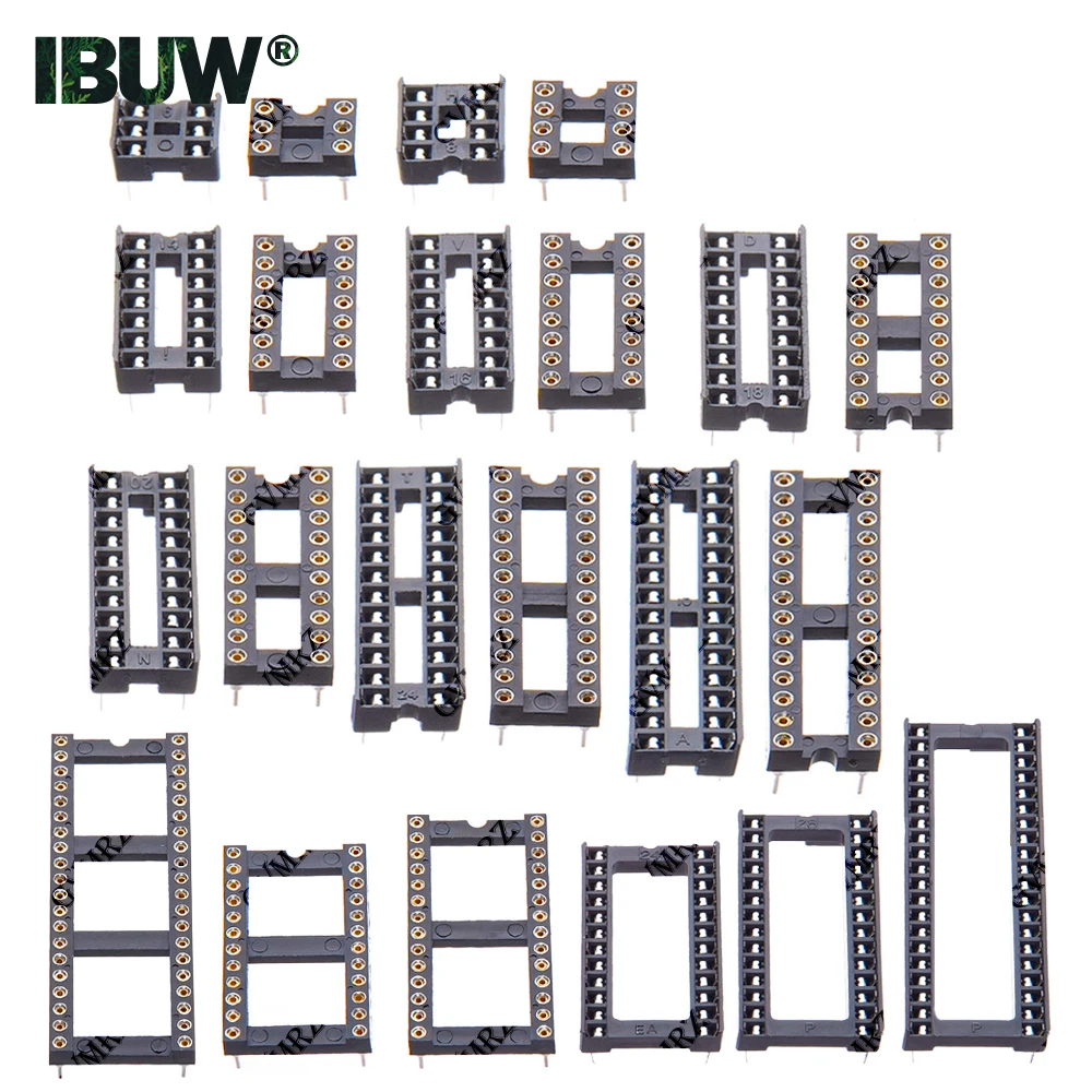 DIP IC Socket Assorted Sizes DIP6–DIP40 Round Pin & Square Pin Narrow / Wide Type for PCB DIY Electronics