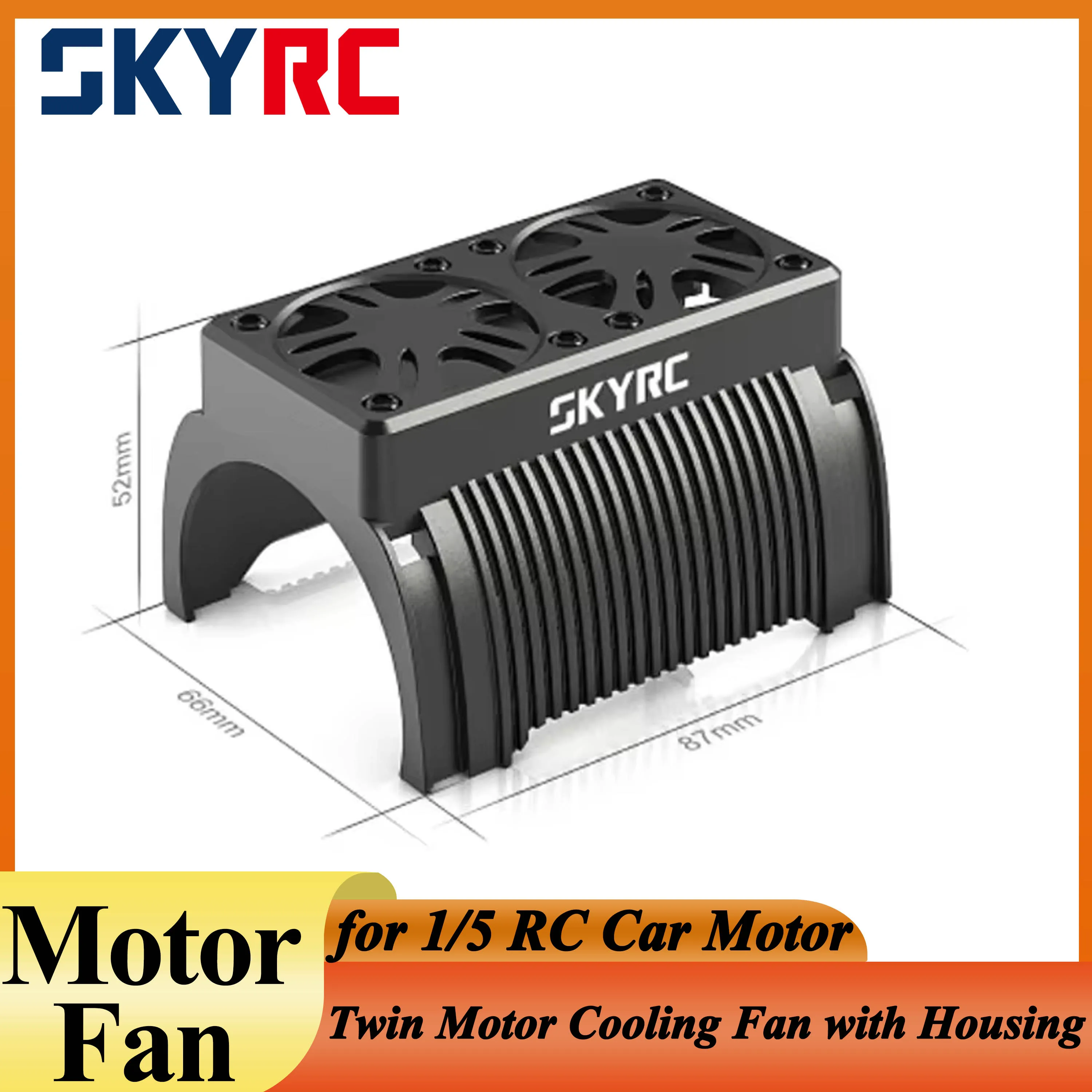 

SKYRC Twin Motor Cooling Fan with Housing 55mm Heatsink 5-7.4V for 1/5 RC Car Traxxas Arrma Rocket 5593 55113 Model Parts