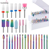 30 Uds. Brocas para uñas, fresa de carburo de tungsteno Efile para cutículas de diamante de cerámica para removedor de manicura, herramientas para uñas de Gel acrílico
