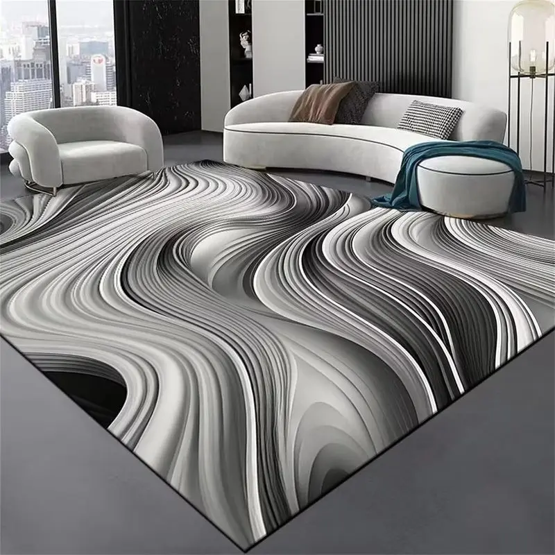 VIKAMA Vintage Wood Panel Geometric Rug Non Slip Washable Alfombra Living Space Office Industrial Leisure Floor Decor Carpet