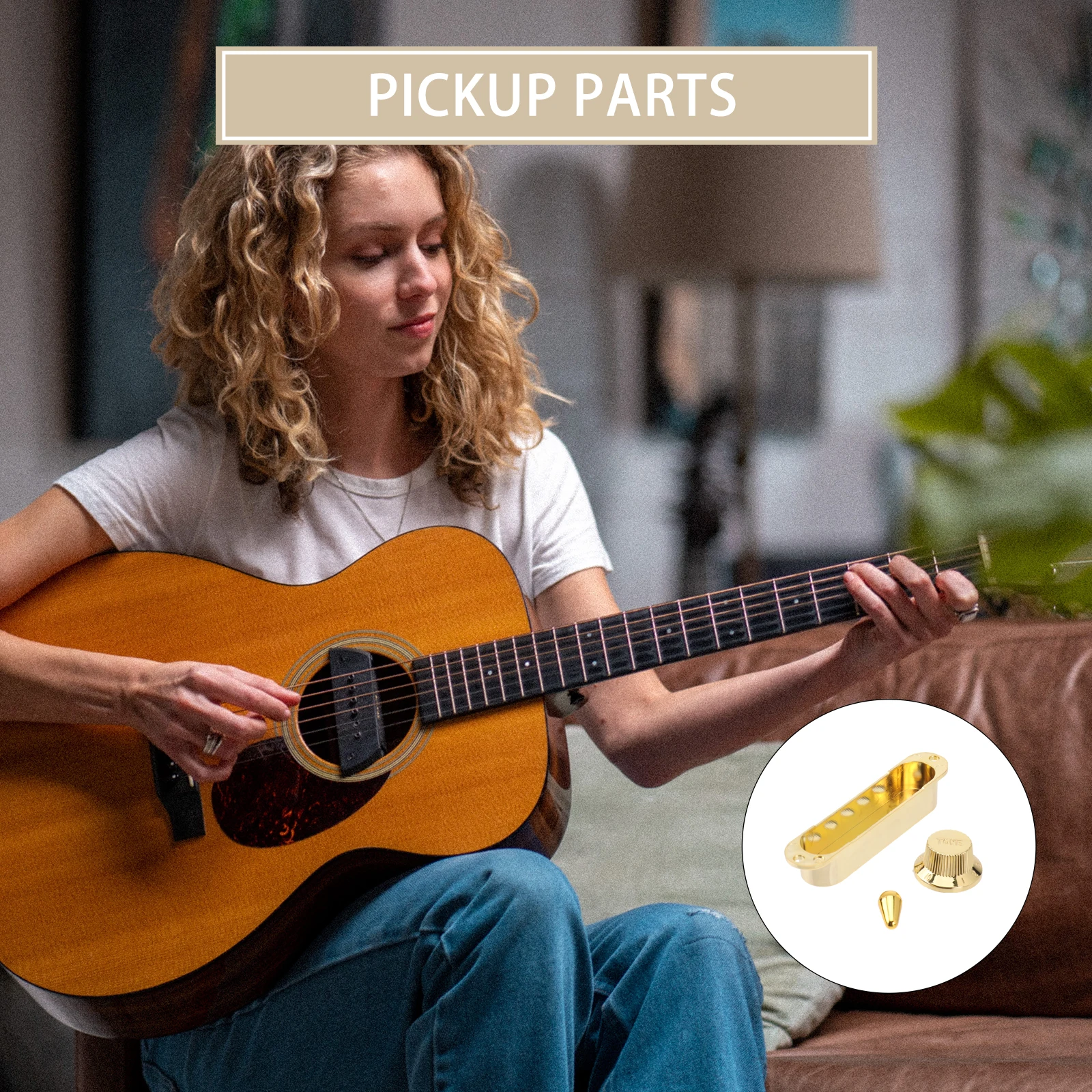

Pickup Shell Parts Guitar Covers Gold Knobs Replacement Pickups Volume Tone Control