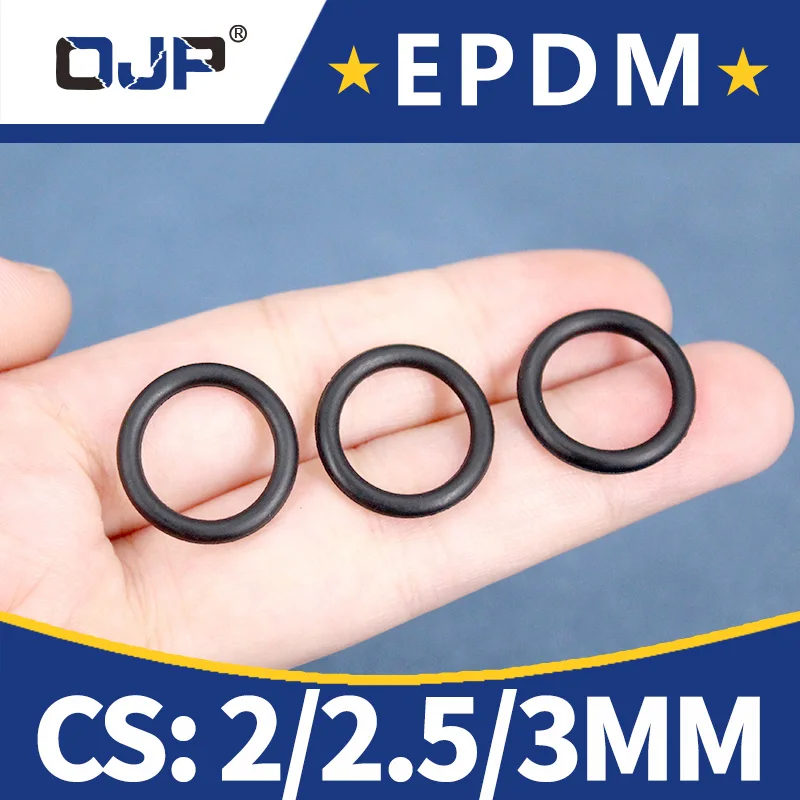 EPDM O-ring CS2/2.5/3mm Outer Diameter5-50mm Acid And Alkali Resistance Water Resistance Black O-ring Seal Washer In Stock