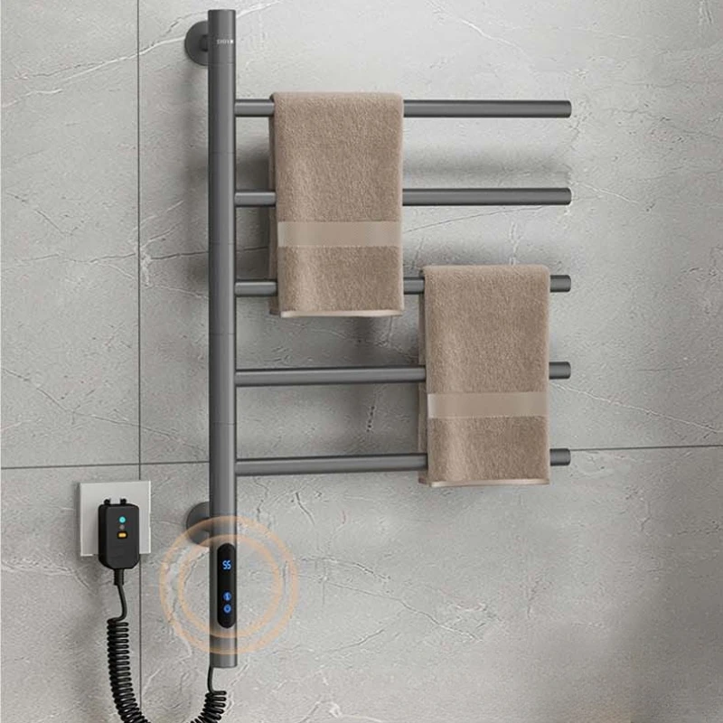 Electric Towel Rack Sterilization Intelligent Drying Heating Bathroom Shelf Toilet Bathroom No Punching Wall Hanging Furniture