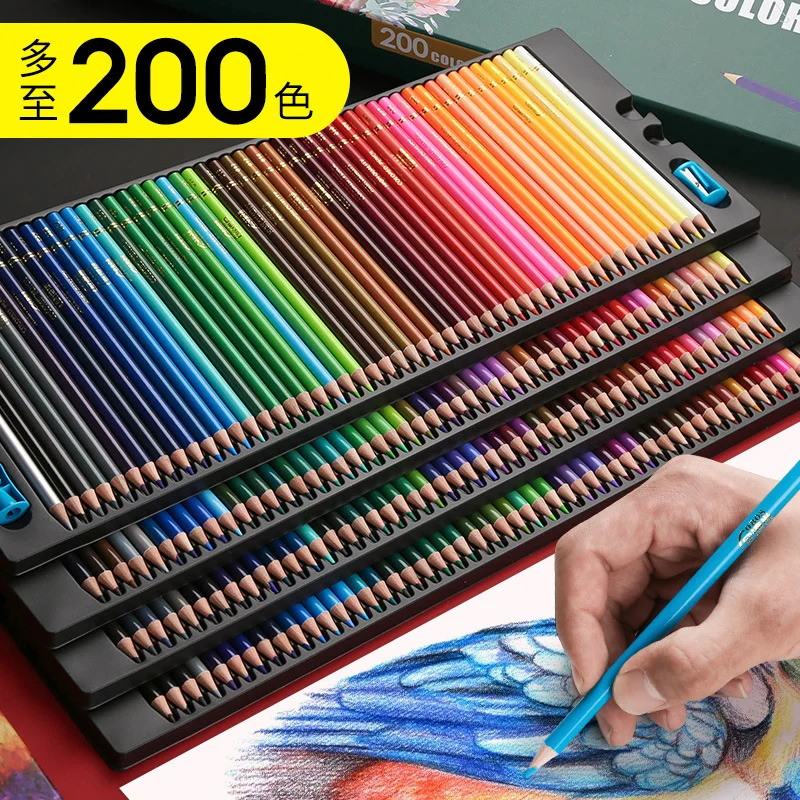 48/72/120/150/200 Professional Oil Color Pencil Set Watercolor Drawing colored pencils with Storage Bag coloured pencils kids