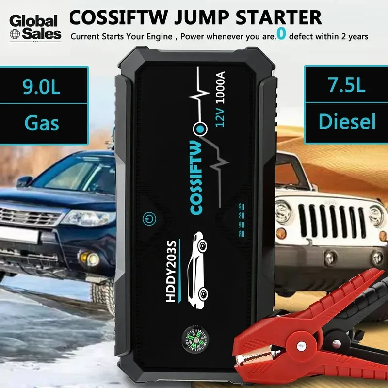 12V 1000A Emergency Car Start Power Bank with Large Capacity Battery for Vehicle 12V1000A