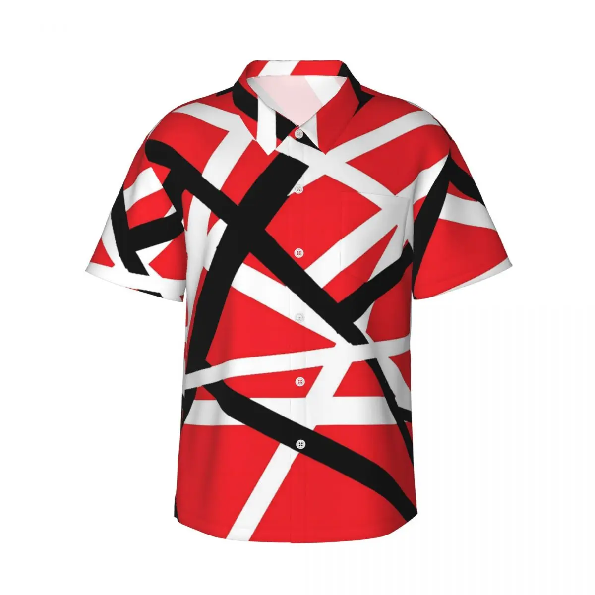 

Van Halen Hawaiian Shirt Men Beach Red Black Casual Shirts Short-Sleeve Street Style Design Vintage Oversized Blouses