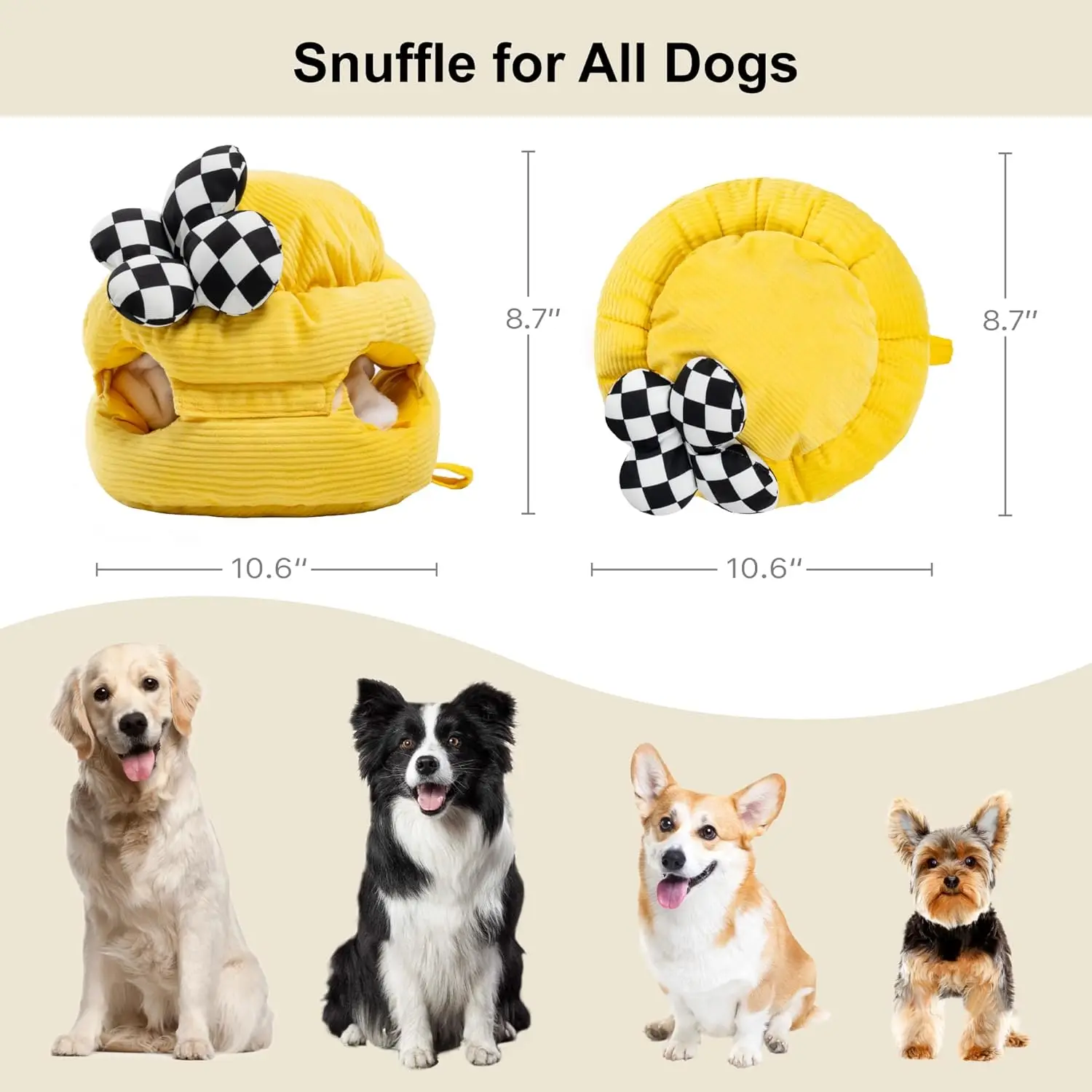 Mewoofun Dog Puzzle Toys Hide and Seek Dog Toys Sniffle Interactive Treat Game for Small Medium and Large Dogs Yellow